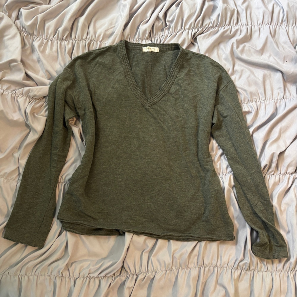 Rag & Bone Green Fitted Long Sleeve Tee